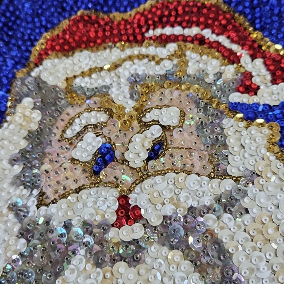 VINTAGE 80s Fashion Fantasy Full Sequin Christmas Santa Claus Tree Vest One Size - Picture 7 of 7